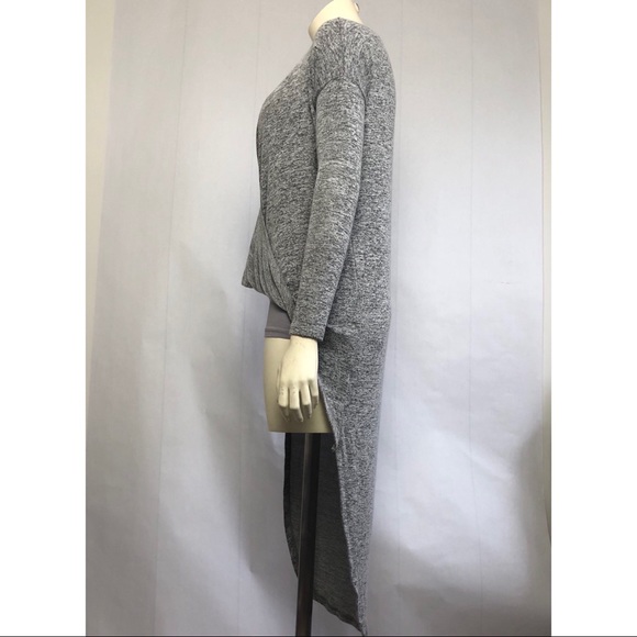 Hi-Low Long Sleeve Wrap Top - Picture 2 of 7